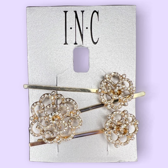 NWT INC International Concepts International Concepts Gold Tone Pavé Hair Pins - Picture 4 of 5